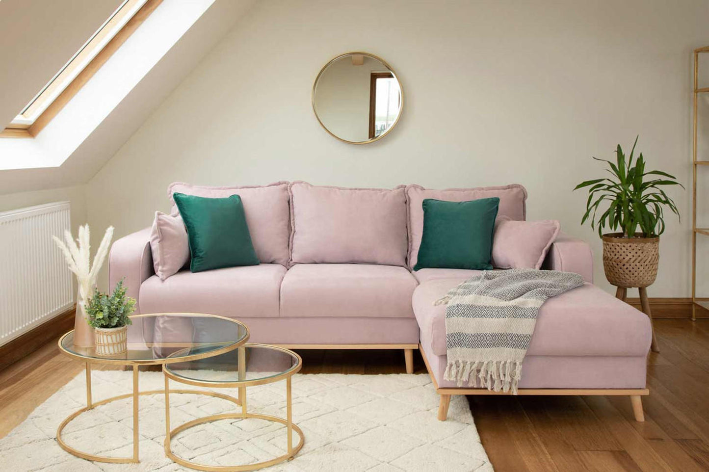Briar Pink Right Hand Facing Corner Sofa