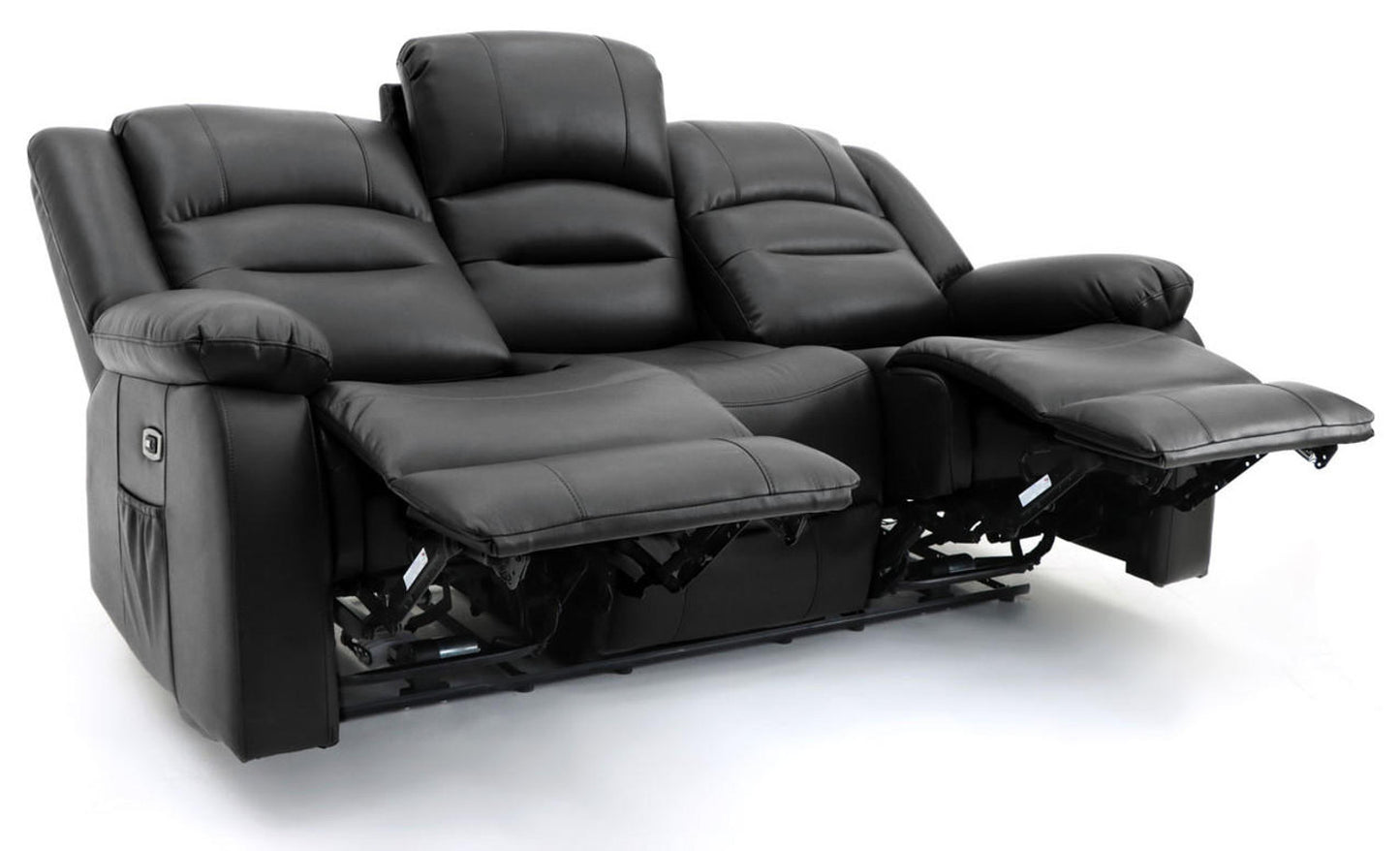 Alva 3 & 2 Black Electric Recliner Sofas