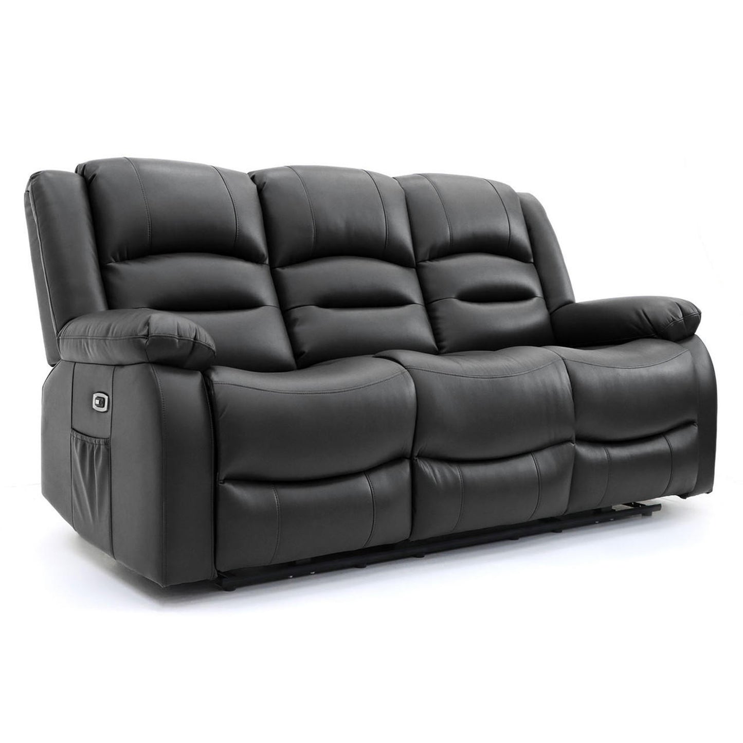 Alva 3 & 2 Black Electric Recliner Sofas