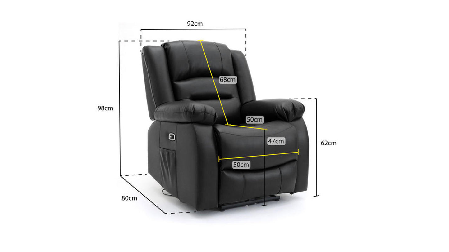 Alva Black Electric Recliner Armchair