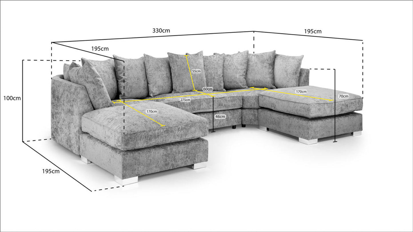 Bishop U Shape Truffle Corner Sofa