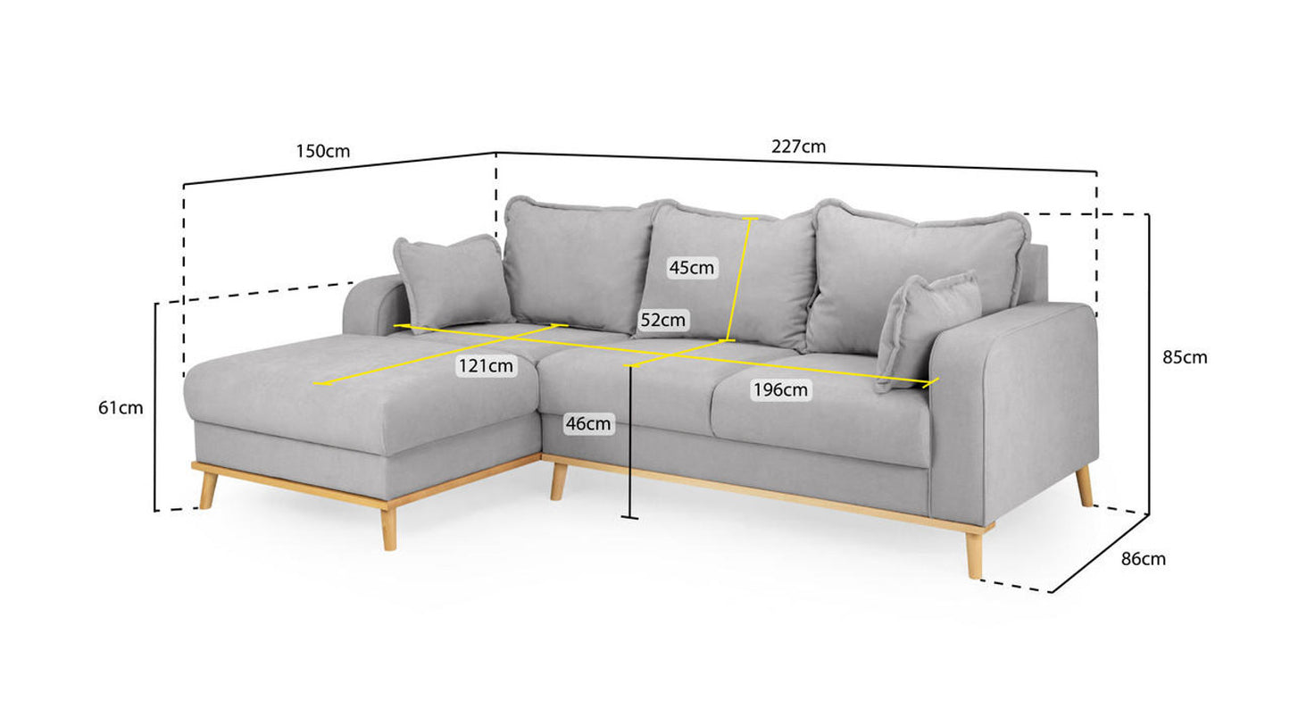 Briar Pink Left Hand Facing Corner Sofa