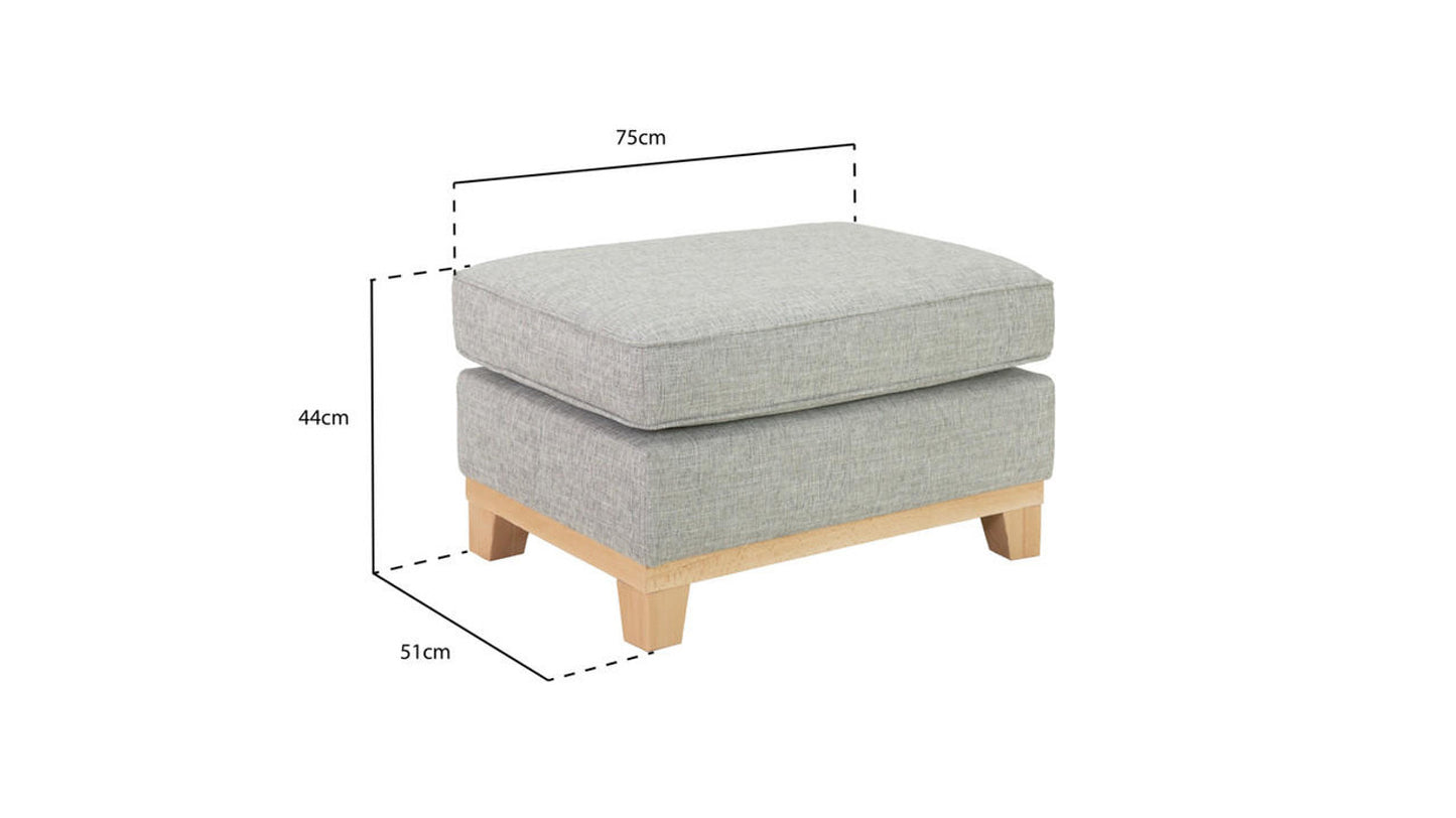 Delta Grey Footstool