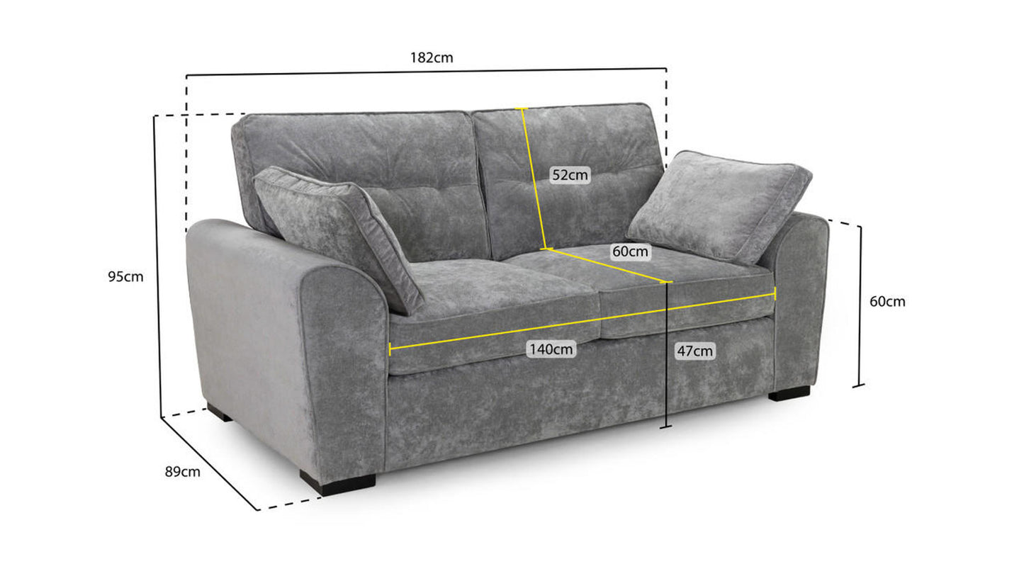 Maxwell Grey 3 Seat Sofa