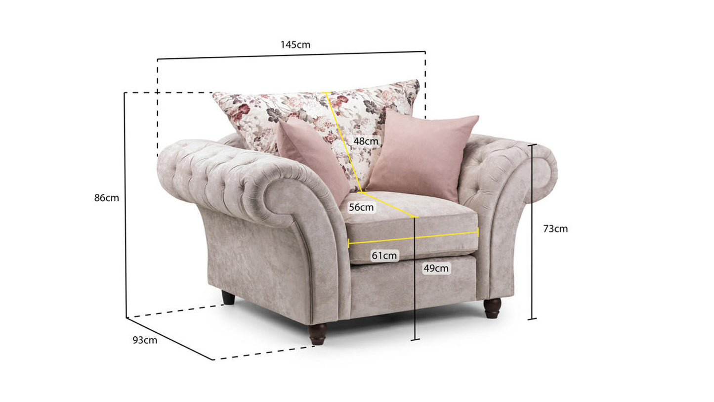 Roma Beige Chesterfield Armchair