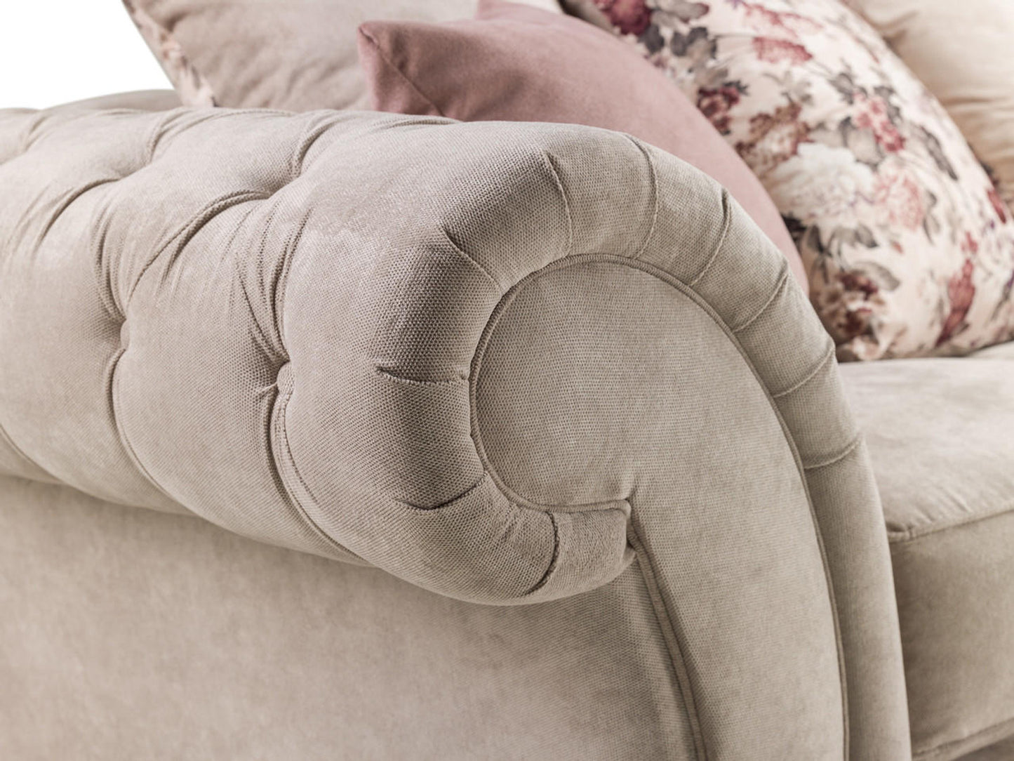 Roma Beige Chesterfield 3 Seat Sofa