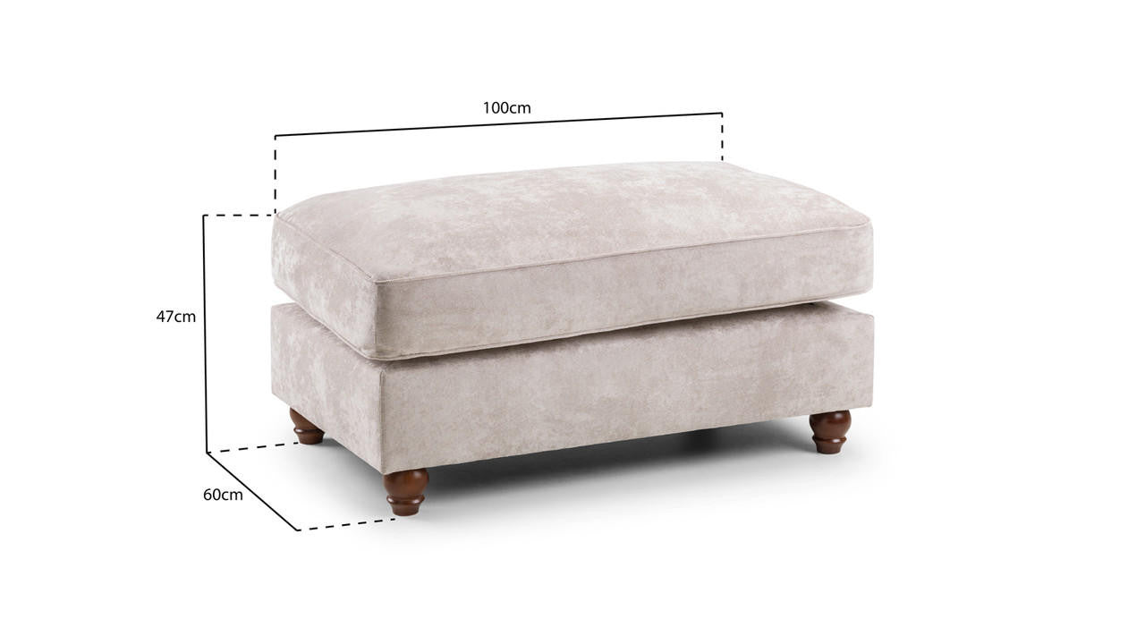 Roma Beige Chesterfield Footstool