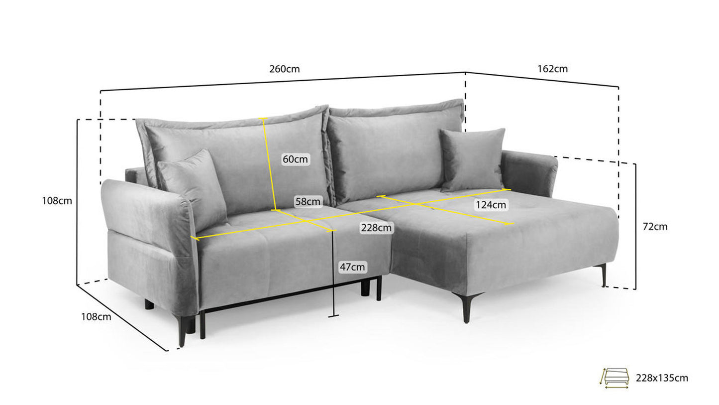 Santa Maria Blue Universal Corner Sofabed