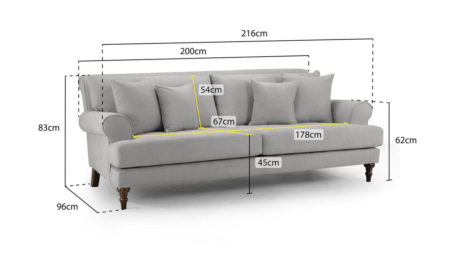 Summer Grey 4 Seat Sofa