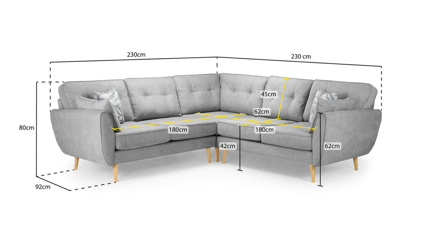 Zinc Large Grey Corner Sofa