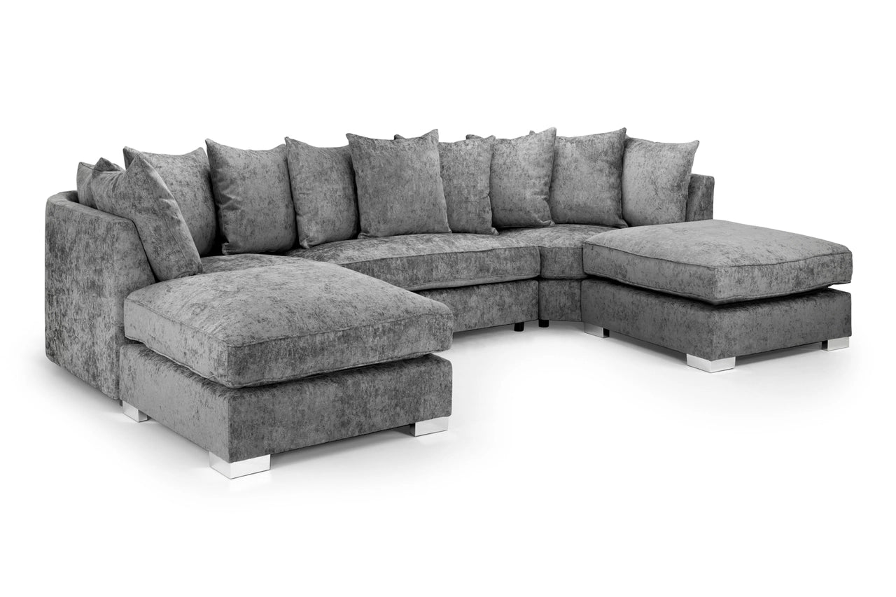 Bishop U Shape Platinum Corner Sofa