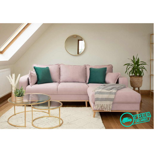 Briar Pink Right Hand Facing Corner Sofa