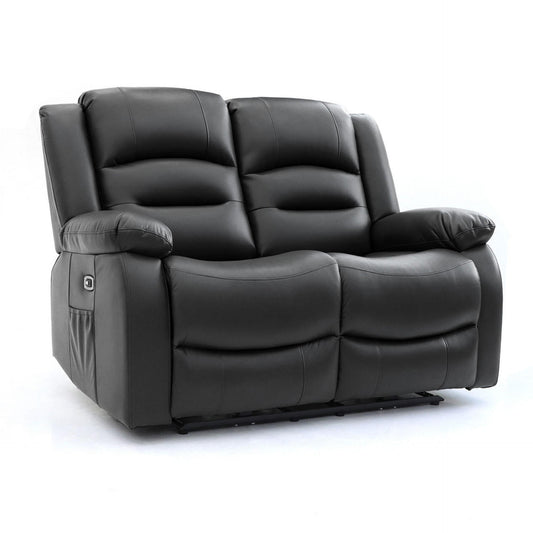 Alva 2 Seat Black Electric Recliner Sofa