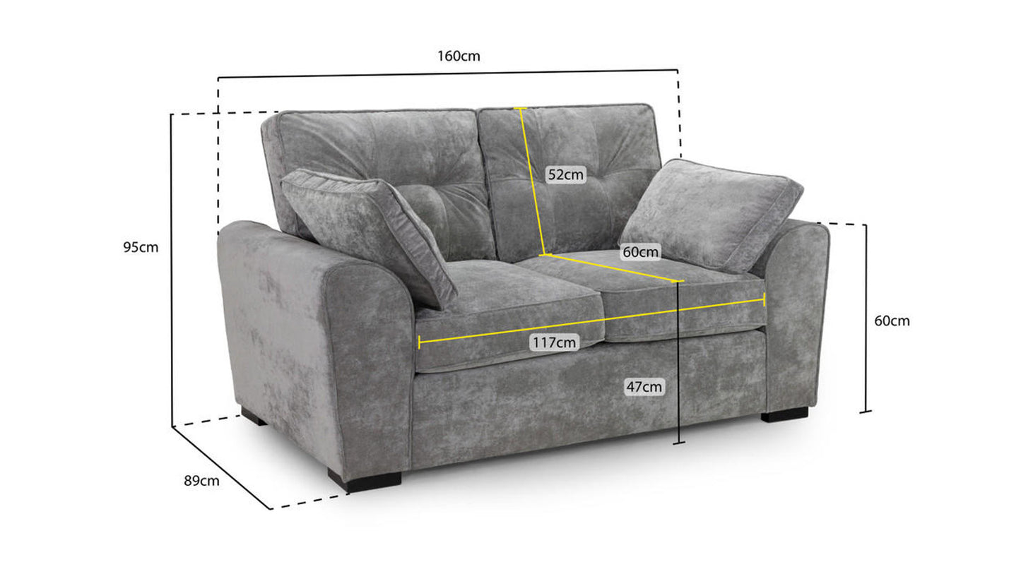 Maxwell Grey 2 Seat Sofa