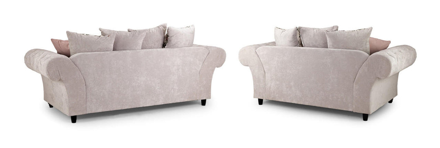 Roma Beige Chesterfield 3 + 2 Seat Sofa Set