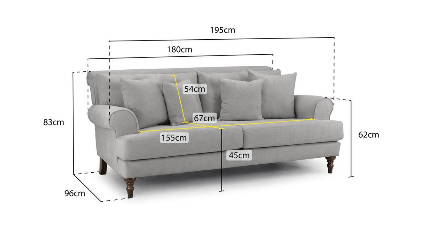 Summer Beige 3 Seat Sofa