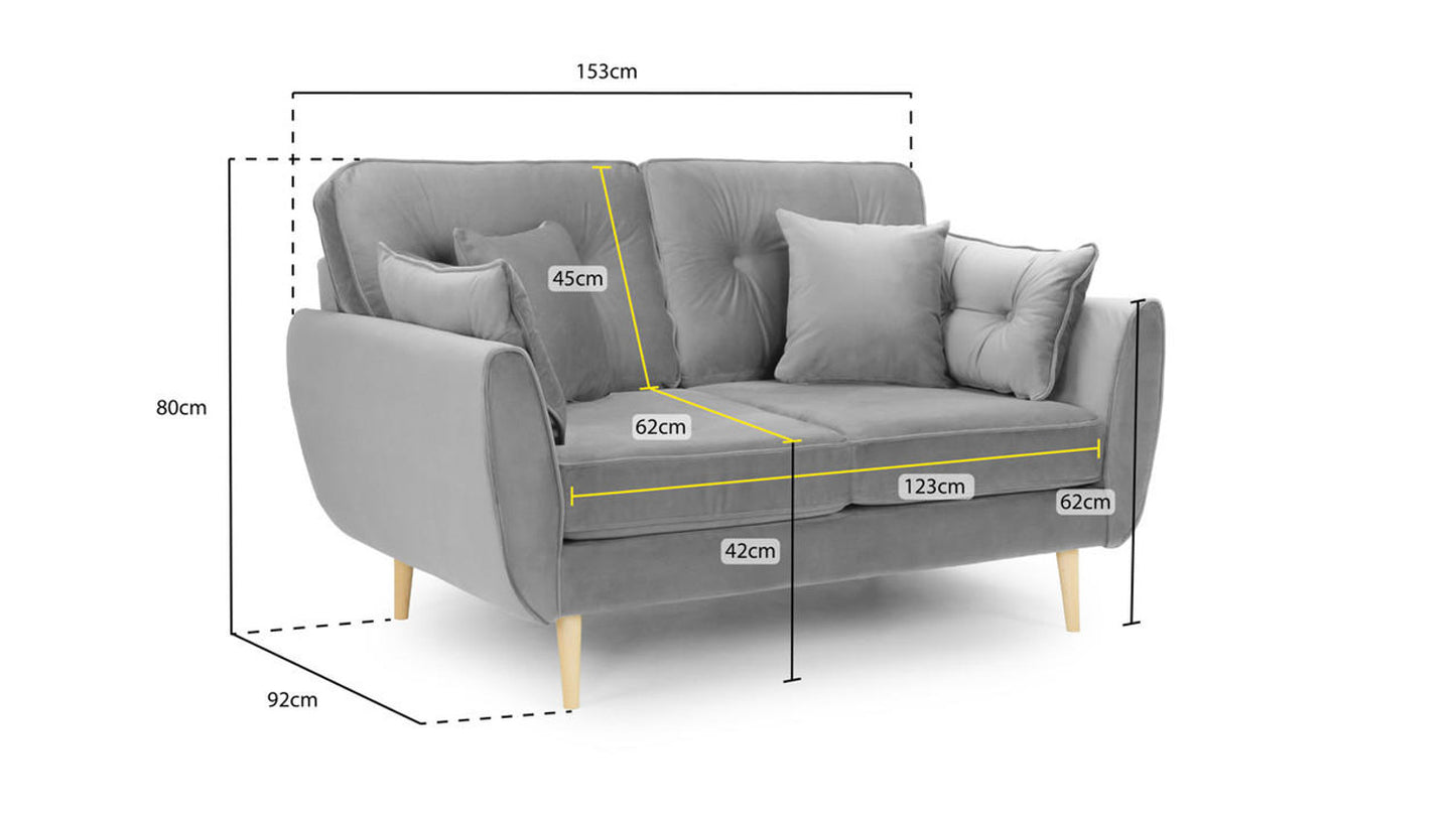 Zinc Grey 2 Seat Sofa